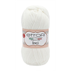 Пряжа Etrofil INCI 100г, 230м (100% акрил Premium антипиллинг) (70171 белый), 5 мотков