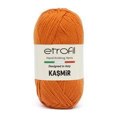 Пряжа Etrofil KASMİR 100г, 225м (100% микрокашемир ПА) (70212 оранжевый), 5 мотков