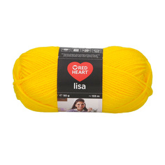 Пряжа Red Heart Lisa 50г, 133м (100% акрил) (00184 желтый), 10 мотков
