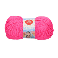 Пряжа Red Heart Soft Baby Steps 100г, 164м (100% акрил) (00004 клубничный), 10 мотков