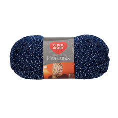 Пряжа Red Heart Lisa Lurex 50г, 133м (акрил, полиэстер) (00012 т.-синий), 10 мотков