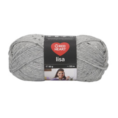Пряжа Red Heart Lisa 50г, 133м (100% акрил) (08376 серый твид), 10 мотков