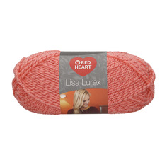 Пряжа Red Heart Lisa Lurex 50г, 133м (акрил, полиэстер) (00016 коралловый), 10 мотков