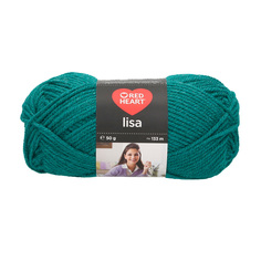 Пряжа Red Heart Lisa 50г, 133м (100% акрил) (06966 зелёный петрол), 10 мотков