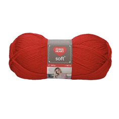 Пряжа Red Heart Soft 100г, 167м (100% акрил) (09925 красный), 10 мотков