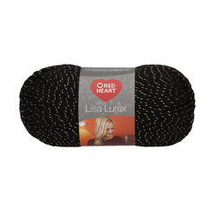 Пряжа Red Heart Lisa Lurex 50г, 133м (00011 чёрный с золотом), 10 мотков