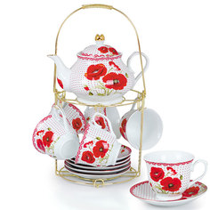 Чайный сервиз Ф5-018К/13"Маки"13пр.на мет.под.(х8) МультиДом