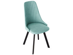 Стул ТриЯ Франк Паук 3 Черный матовый / Аквамарин микровелюр Triya