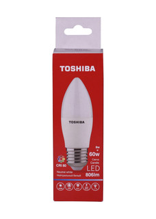 Лампа светодиодная TOSHIBA 8 Вт Е27 свеча C39 4000 K нейтральный свет 220В матовая