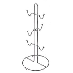 Сушилка для кружек 6 крючков, хром, 15 x 15 x 33,5 см Вселенная порядка