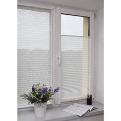 Штора плиссе Delfa "Basic Transparent", белый, 34*160 см