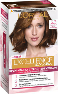 Крем-краска для волос Loreal Paris Excellence Creme 5.3 Золотистый светло-каштановый