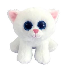 Мягкая игрушка Abtoys Котенок белый с голубыми глазками, 15 см M0010-TN