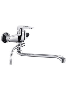 Смеситель для ванн Potato P2126 1-ручк, к40, хром, плоск поворот излив, (Китай)