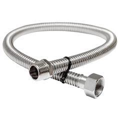 Сильфонная подводка для газа Elka 1/2" из нержавеющей стали, 60 см, гайка-штуцер