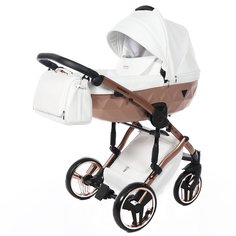 Коляска 2 в 1 Junama Mirror Satin JDMS-05 (белый/короб и рама матовая медь)
