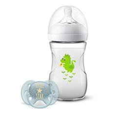 Набор Philips Avent Пустышка Ultra soft 6-18 мес 1 шт.+Бутылочка 1мес+ 260мл