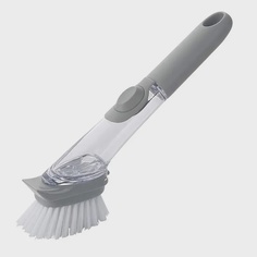 Щетка- губка для мытья посуды с дозатором для моющего средства Cleaning Brush (серый) No Brand