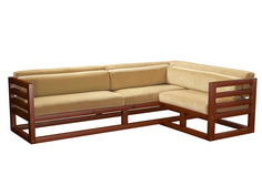 Угловой диван Магнус Угловой сосна Вишня, Бежевый, вельвет, Правый АндерСон