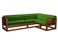 Угловой диван Магнус Угловой сосна Вишня, Зеленый, вельвет, Правый АндерСон