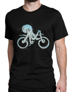 Футболка мужская Dream Shirts Осьминог-Велосипед черная L