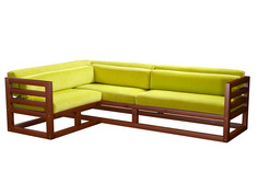 Угловой диван Магнус Угловой сосна Вишня, Лимонный, вельвет, Левый АндерСон