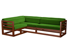 Угловой диван Магнус Угловой сосна Вишня, Зеленый, вельвет, Левый АндерСон