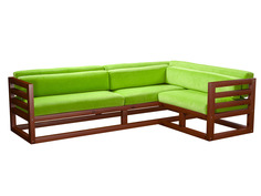 Угловой диван Магнус Угловой сосна Вишня, Салатовый, вельвет, Правый АндерСон