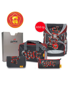 Ранец DerDieDas ErgoFlex Superlight "Огненный змей" 650г, 5 предметов 8403113S
