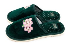 Домашние тапочки женские Smile of Milady А-82-163 зеленые 38 RU