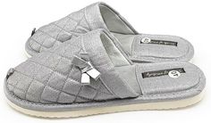 Домашние тапочки женские Smile of Milady А-82-171 серебристые 39 RU