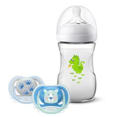 Набор Philips Avent Пустышка Ultra Air SCF085/03 + Бутылочка SCF070/24 Natural