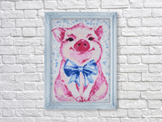 Алмазная мозаика Гранни «Милая свинка» полная выкладка, 20х30 см, квадратные стразы