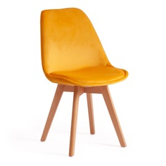 Стул TetChair TULIP SOFT (mod. 74) вельвет/дерево, желтый/натуральный