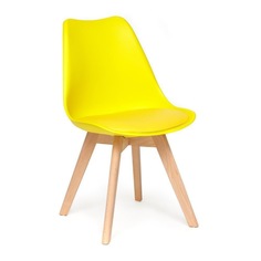 Стул TetChair TULIP (mod. 73) дерево/пластик/ПУ, желтыйй