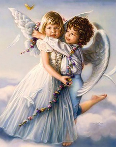 Алмазная мозаика Гранни «Ангелочки» полная выкладка, 48х38 см, квадратные стразы