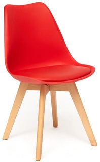 Стул TetChair TULIP (mod. 73) дерево/пластик/ПУ, красный