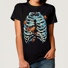 Футболка женская Dream Shirts Аквариум Внутри 555822111 черная 2XL