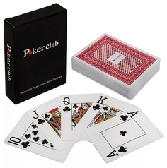 Настольня игра Poker Club Покерные карты Poker Club, 54, красный No Brand