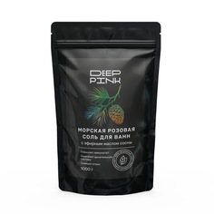 Крымская морская розовая соль для ванн Deep Pink с эфирным маслом Сосны, 1000 г.