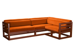 Угловой диван Магнус Угловой сосна Вишня, Оранжевый, вельвет, Правый АндерСон