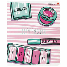 Тетрадь предметная GIRLS ONLY 48 л Soft Touch фольга ГЕОГРАФИЯ клетка АЛЬТ 7-48-1102/07