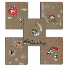 Тетрадь А5 48 л АЛЬТ скоба клетка фольга конгрев РОМАНТИКА NEW 5 видов 7-48-205