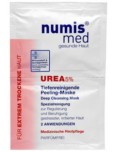 Numis® med Глубоко очищающая маска для лица с 5 % мочевиной, двойное саше по 8 мл