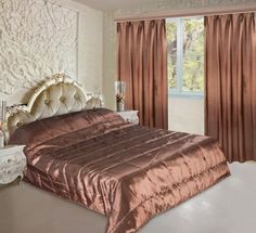Покрывало стеганое двустороннее, Guten Morgen "Ultrasonic taffeta bronze"; 1.5 Гутен Морган