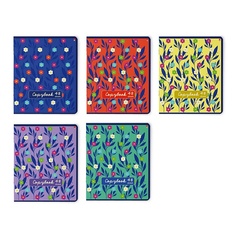 Тетради 48 листов "ЦВЕТОЧНЫЙ КАЛЕЙДОСКОП" 5 ВИДОВ. Набор 5 шт. Цена за 5 штук. Альт