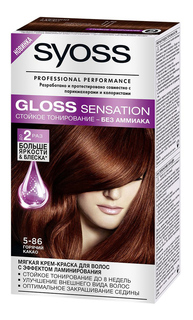 Краска для волос Syoss Gloss Sensation, 5-86 Горячий какао, без аммиака, 115 мл