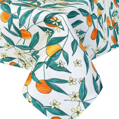 Скатерть "Радушная хозяйка" рогожка, 100 % хлопок, "Сочный персик" Традиция