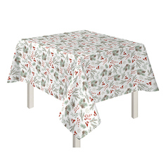 Скатерть "Новый год" рогожка, 100 % хлопок, "Ягодки" Традиция