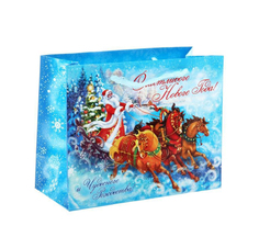 Пакет подарочный "Снежинки", горизонтальный, 32x44,5 см Китай (сувениры)